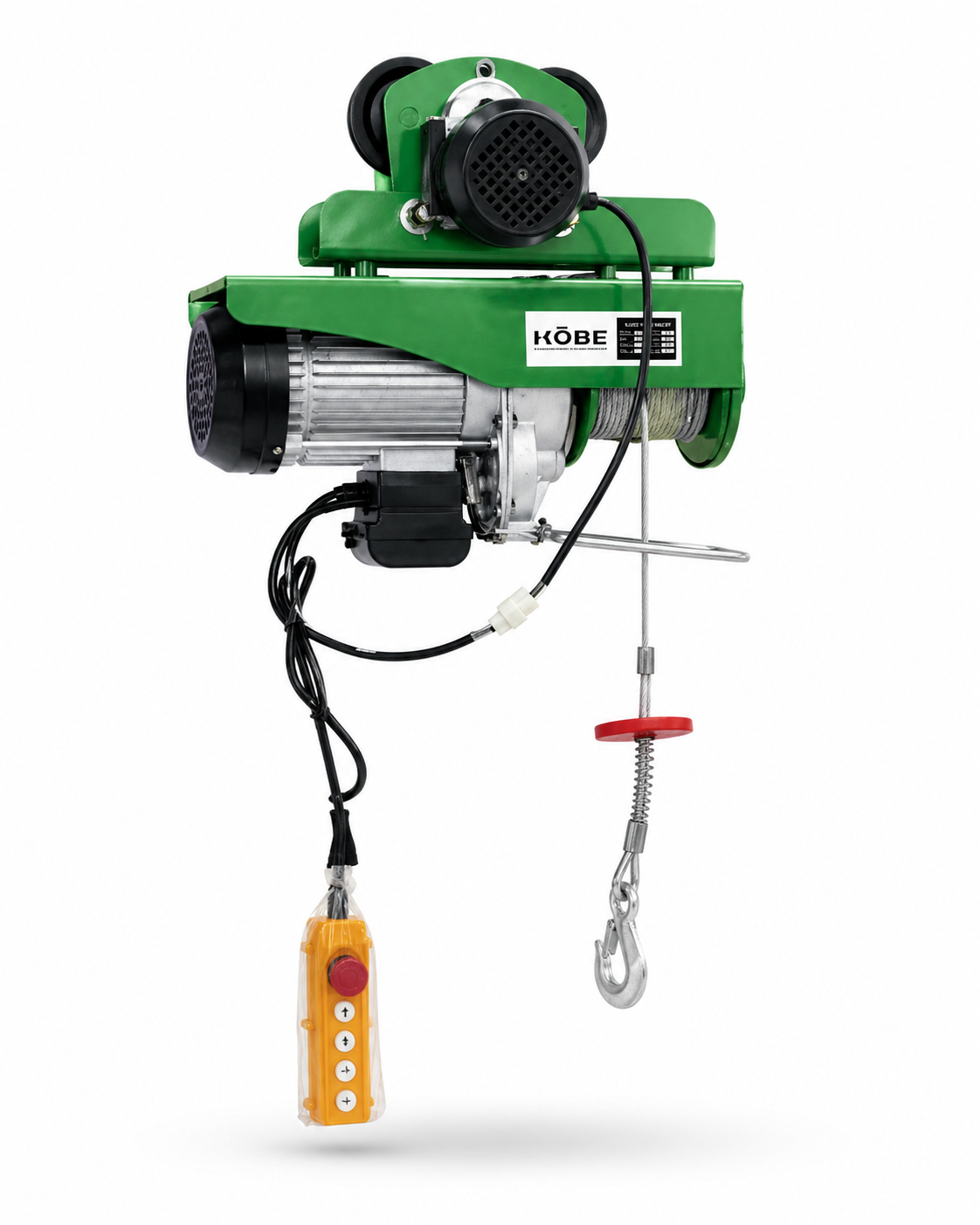 TECLE ELECTRICO CON CABLE DE ACERO CON CARRO 500/1000 KG x 20 M KOBE
